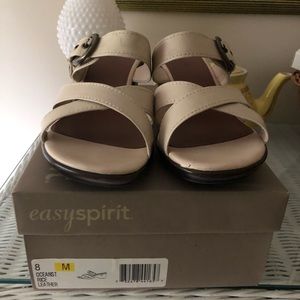 Easy Spirit Like New Leather Rice (beige) slides Sz 8